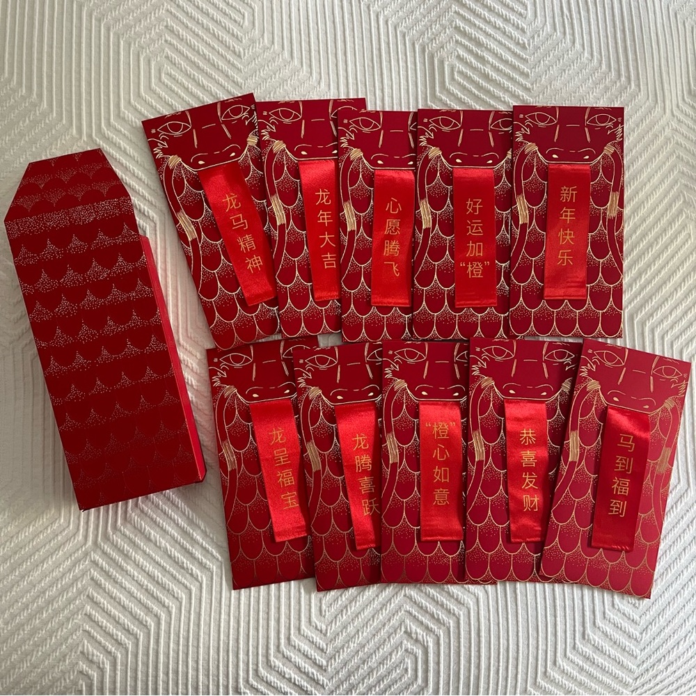 Hermes 2024 Year of the Dragon Lunar New Year Red Envelopes (Pack of 10)